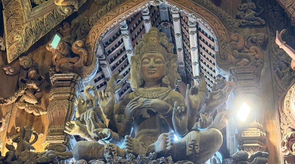 sculpture inside the sanctuary of truth in pattaya